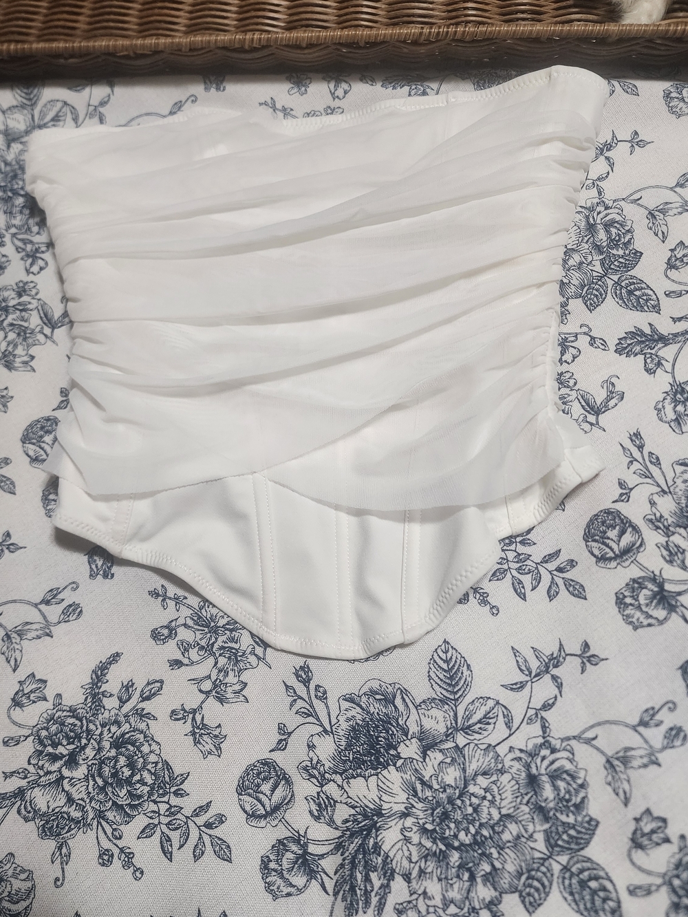White Fox Boutique White Strapless Ruched Corset Top